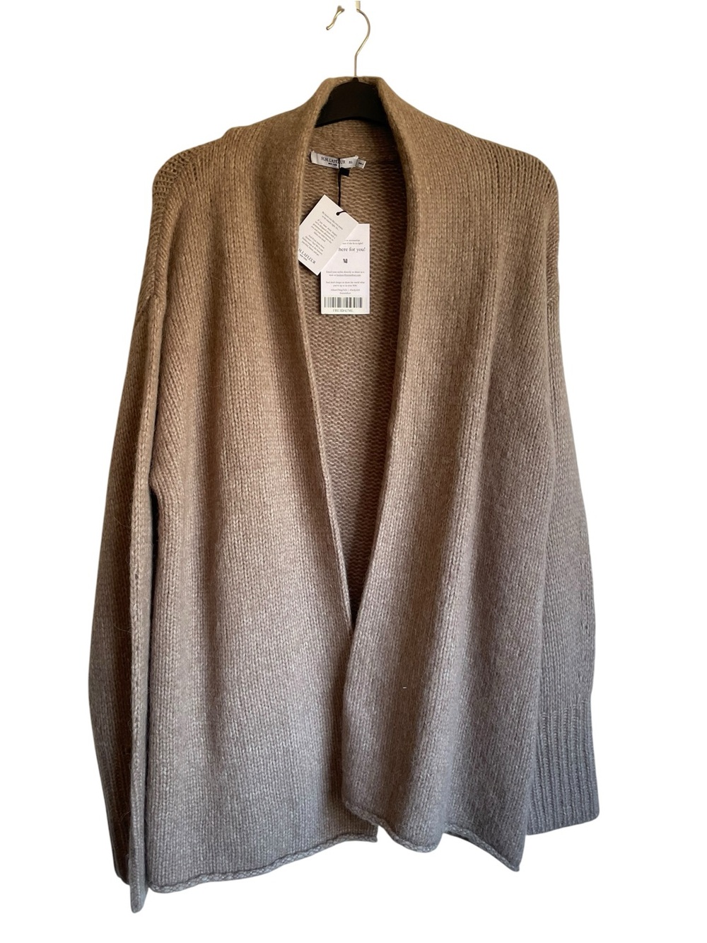MM Lafleur The Frederick Cardigan Open-Front in Taupe Size M/L NWT